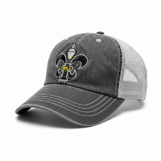 NOLA Fleur-de-Lis Vintage Trucker Cap