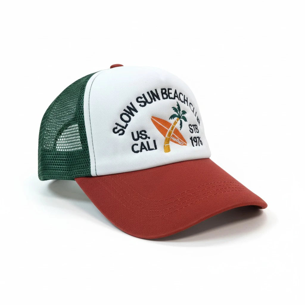 Retro "Slow Sun Beach Club" STB 1976 Mesh Trucker Cap