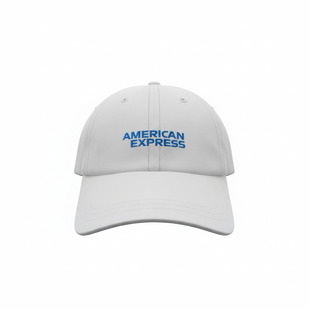 American Express Logo Embroidered Relaxed Twill Cap - White