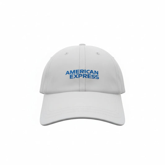 American Express Logo Embroidered Relaxed Twill Cap - White