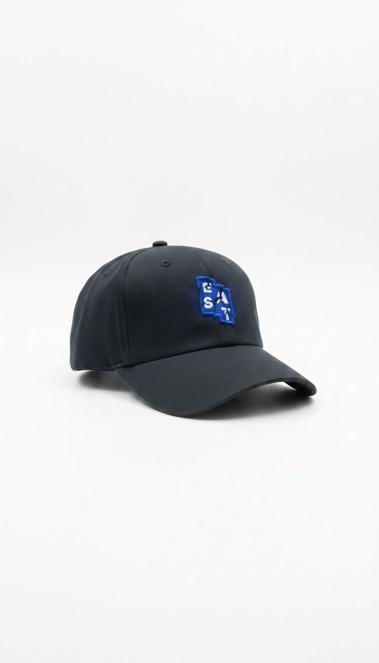 Black "EAST" Block Embroidered Cap