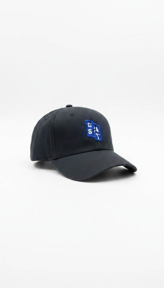 Black "EAST" Block Embroidered Cap