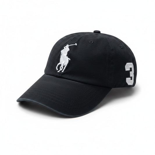 Polo Ralph Lauren Big Pony Cotton Chino Cap – Black/White